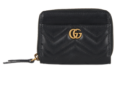 Gucci Marmont Zipped Cardholder, Leather, Black, 671772, 3*